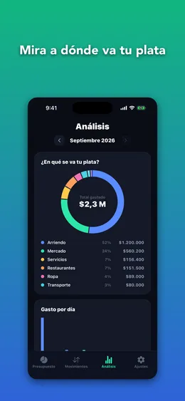 Dona de gastos por categoría en CadaPeso